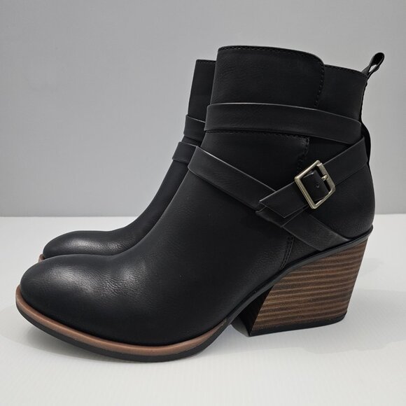 NEW Korks Kork Ease Heidi Ankle Bootie Womens 9.5 Black Block Heel Fall Everyday - Picture 1 of 14